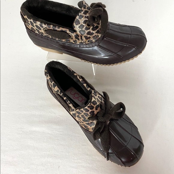 NIB Leopard Bling Brown Duck Boots from “Sugar” FIRM PRICE Only 5 pair left! - Picture 1 of 10